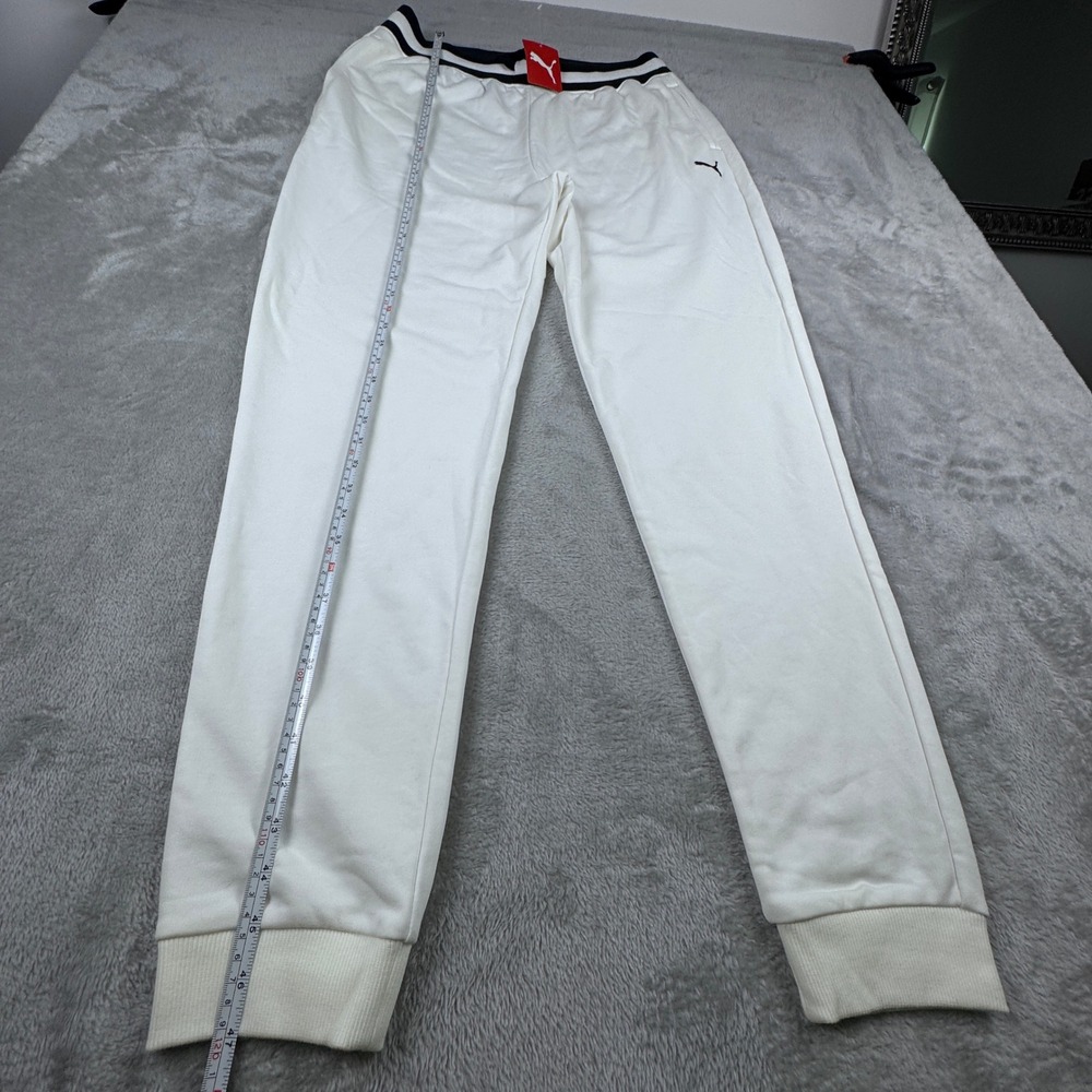 Puma Joggers Mens XL Sweatpants Off White Black Stripe Sample GT1MMXTJ00069 New - Picture 9 of 11